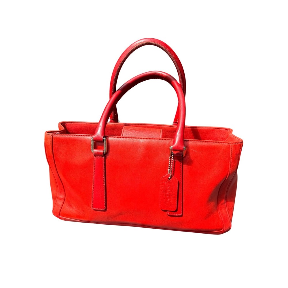 Coach Vintage Red Leather Satchel Tote Bag Costa Rica L0P-9419
